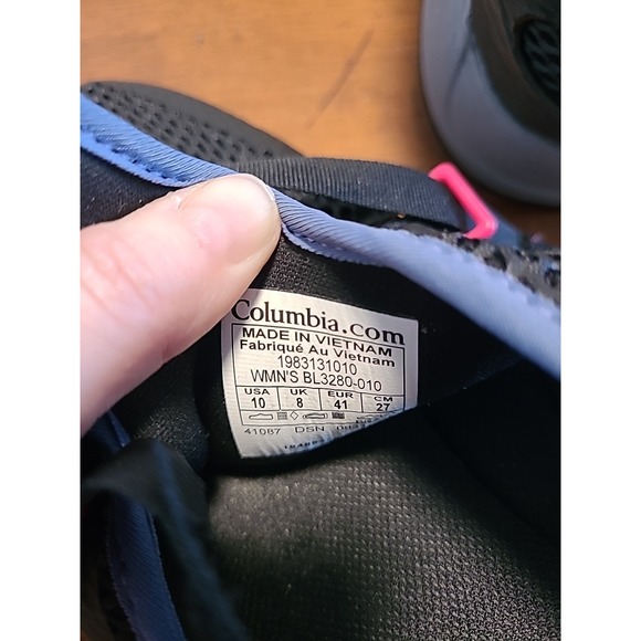 Columbia Women's Wildone Wander Shoe Hikers Black Mesh Size 10 Black Blue Pink‎ - Picture 6 of 8